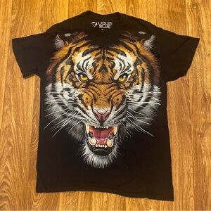 Liquid Blue Black Tiger Graphic Tee